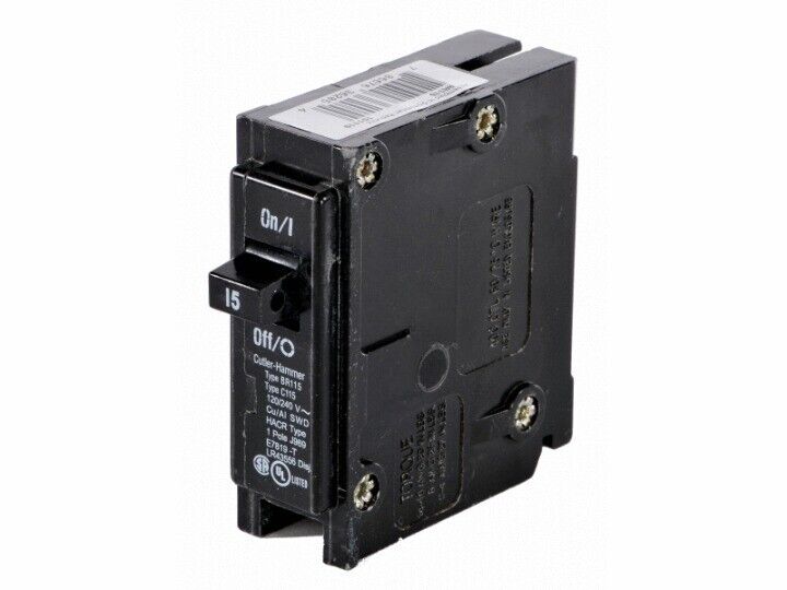 CUTLER HAMMER 1 POLE CIRCUIT BREAKER 15 AMP (EATON CORPORATION - BR115)