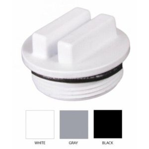 1.5"MPT WHITE PLUG W/ ORING (SUPER-PRO - 25543-000-000)