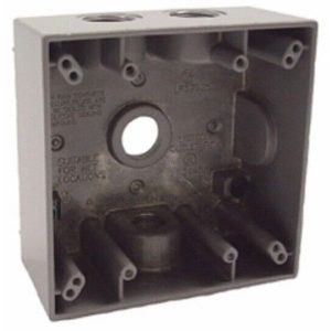 2-GANG BOX W/ 4 .75" HOLES (ORBIT INDUSTRIES INC - 2B75-4)