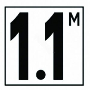 SMOOTH METRIC 1.1 M DEPTH MARKER TILE - 5" (NPT - DM51-516)
