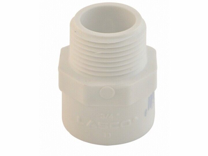 .75"MPTxS SCH40 PVC MALE ADAPTER (LASCO FITTINGS INC - 436-007BC)