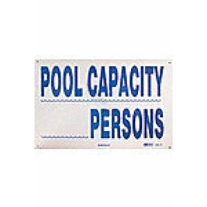 12" X 18" POOL CAPACITY SIGN (NATIONAL STOCK SIGN CO INC - SW-15)