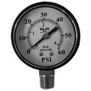 2" 0-60PSI 1/8" BTM MOUNT STEEL PRESSURE GAUGE (SUPER-PRO - 82060BU)
