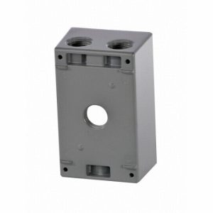 1-GANG BOX W/ 4 .5" HOLES - GRAY (ORBIT INDUSTRIES INC - 1B50-4)