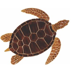 Turtles and Mermaids Collection Designed Mosaics - Brown Sea Turtle Design