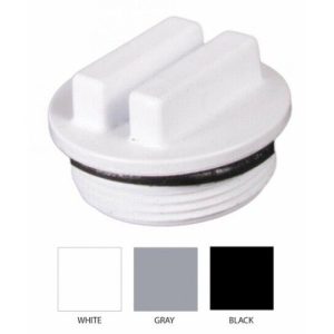 1.5"MPT DRAIN PLUG W/ O-RING (WHITE OR BLACK) (SUPER-PRO - 25543-004-000)