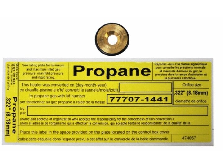 400K NATURAL GAS TO PROPANE HEATER CONVERSION KIT (PENTAIR - 77707-1441)