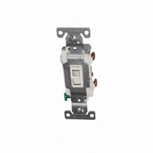 TOGGLE SWITCH WHITE 15AMP COMM GROUNDED SGL POLE (CWD - CSB115STW-SP)
