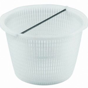 WHITE SKIMMER BASKET W/ SS HANDLE ( AQUASTAR - SK6 )
