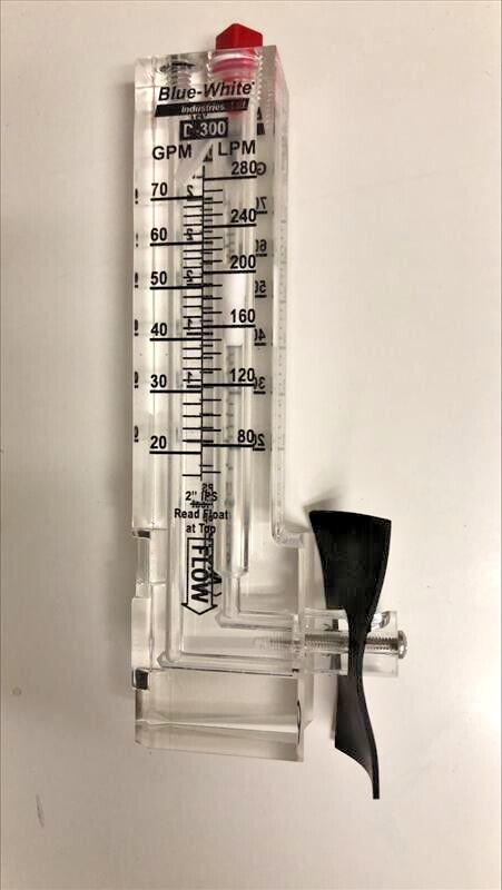 18-70 GPM 2.00 PIPE DOWN FLOW METER (BLUE-WHITE - D-30200PR)