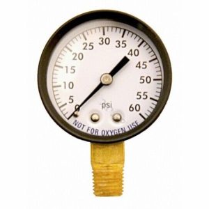 2" 0-60PSI 1/4" BOTTOM MOUNT STEEL PRESSURE GAUGE (SUPER-PRO - 83060BU)