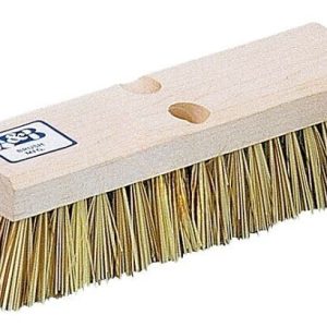 10" BROWN & WHITE BRISTLE WOOD BACK DECK/POOL ACID BRUSH (A&B - 6021)