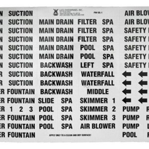BLACK ON WHITE VINYL PLUMBING LABEL SET (SUPER-PRO - IDL-1C)