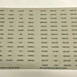 AQUALINK RS AUX / AUXILIARY DECAL LABEL STICKER SET (ZODIAC - 6781)