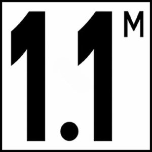 5IN NON-SKID METRIC 1.1 M DEPTH MARKER TILE (NPT - DM52-516)