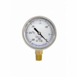 2.5" 0-30"HG .25" BTM MOUNT LIQUID FILLED VAC GAUGE (SUPER-PRO- 89030BU)