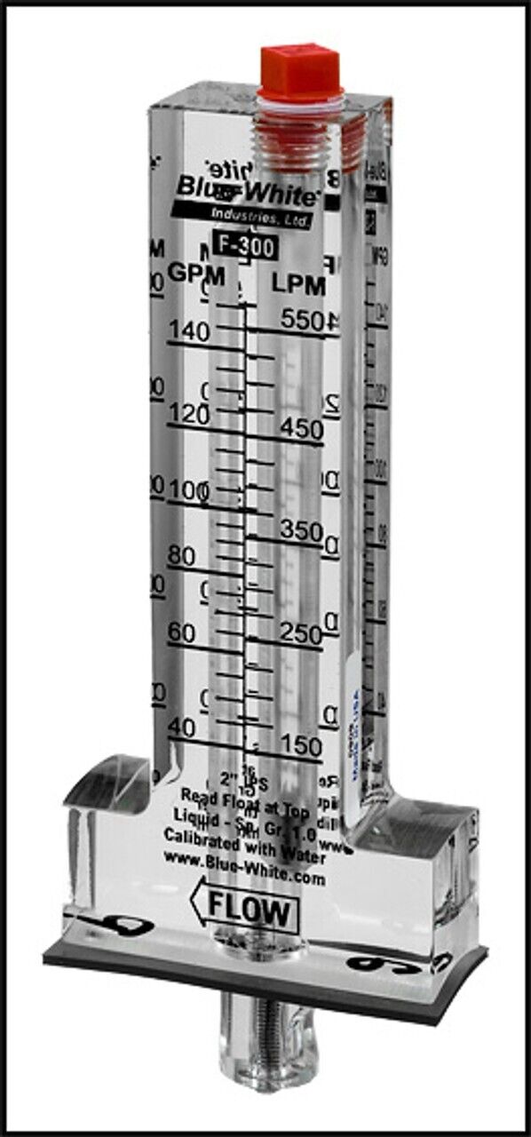 2" PVC 20-120GPM TOP MOUNT FLOWMETER (BLUE WHITE INDUSTRIES - F-30200P)