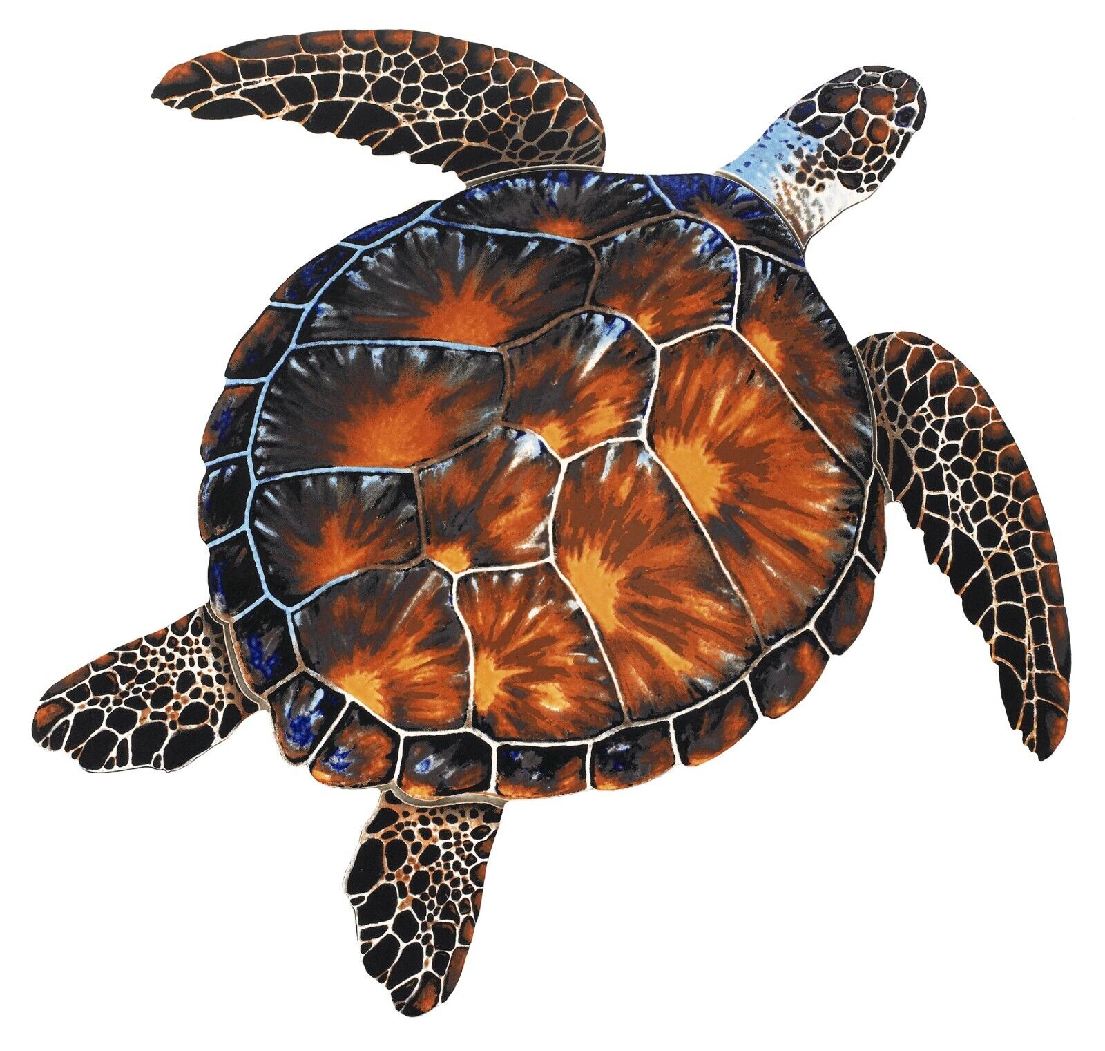 BROWN TURTLE 18"x18" (CUSTOM MOSAICS INC - PORC-BT10-18)