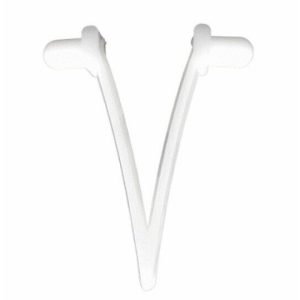 WHITE DELRIN PLASTIC SPRING CLIP {heavy duty} (VAL-PAK PRODUCTS - V50-111)