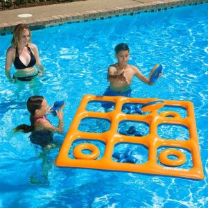TIC TAC TOE POOL/ LAWN GAME (orange/blue - reversible) (POOLMASTER - 86182)