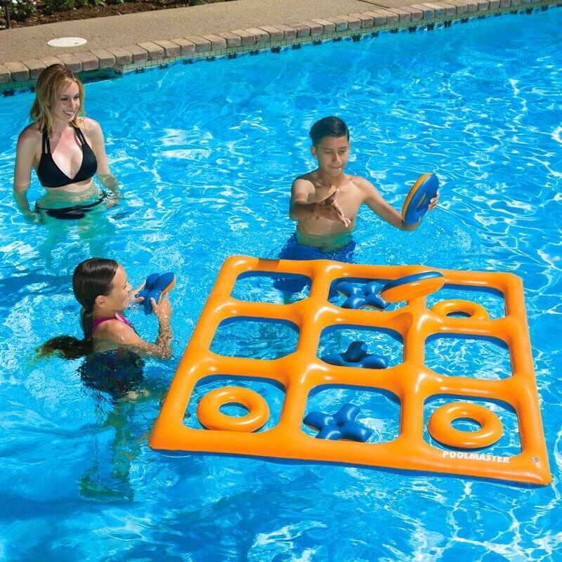 TIC TAC TOE POOL/ LAWN GAME (orange/blue - reversible) (POOLMASTER - 86182)