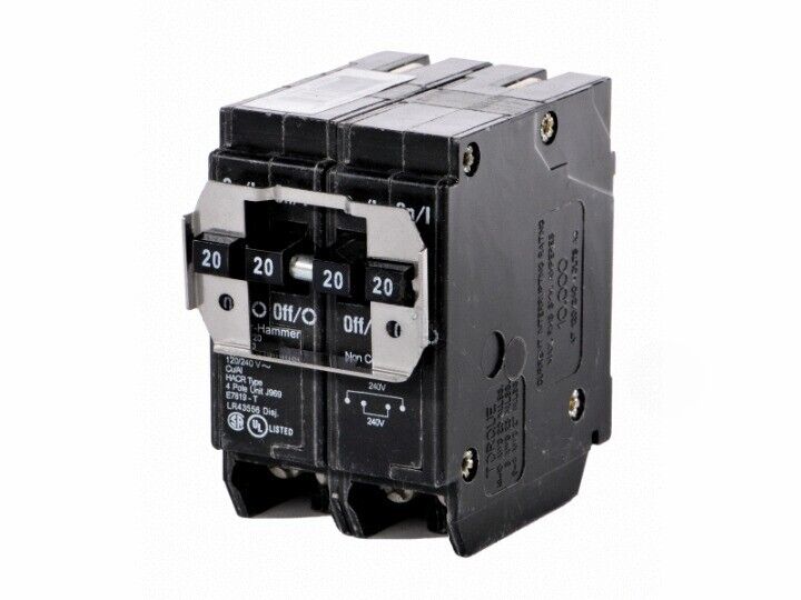 CUTLER HAMMER QUAD DUAL BREAKER 2 POLE 20/30 AMP (EATON CORPORATION - BQ220230)