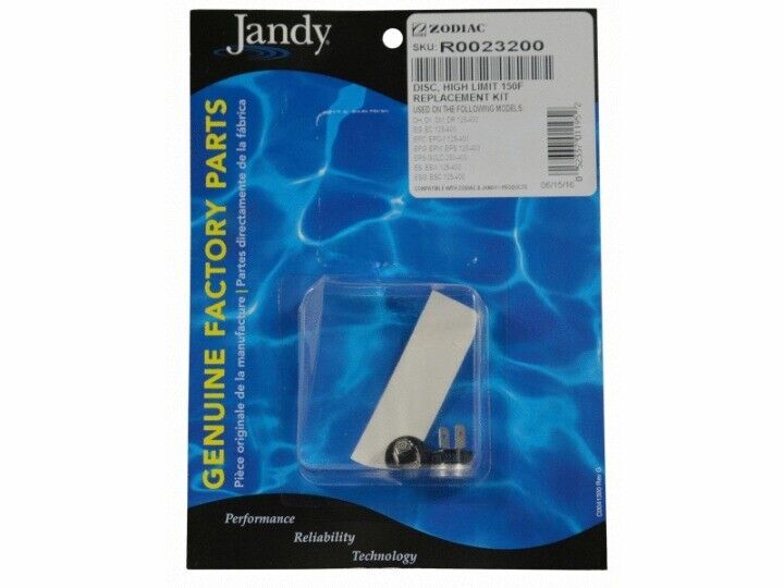 135D & 150D HEATER HIGH LIMIT SWITCH SET (ZODIAC - R0023200)