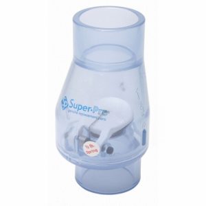 1.5"S CLEAR SWING PVC CHECK VALVE W/ .5# SPRING (SUPER-PRO - SP0821-15C)