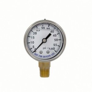 2" 0-60PSI .25" BTM MT LIQUID FILLED PRESSURE GAUGE (SUPER-PRO - 88060BU)